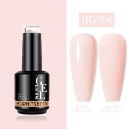 BORN PRETTY Milky Pink Rubber Base Gel Nail Polish Glitter 15ml Semi-Permanent Varnish Soak Off Self Leveling UV LED Gel
