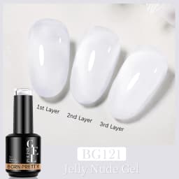 BORN PRETTY Milky Pink Rubber Base Gel Nail Polish Glitter 15ml Semi-Permanent Varnish Soak Off Self Leveling UV LED Gel