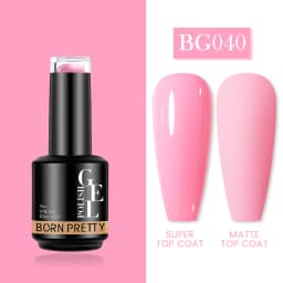 BORN PRETTY Milky Pink Rubber Base Gel Nail Polish Glitter 15ml Semi-Permanent Varnish Soak Off Self Leveling UV LED Gel