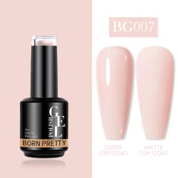 BORN PRETTY Milky Pink Rubber Base Gel Nail Polish Glitter 15ml Semi-Permanent Varnish Soak Off Self Leveling UV LED Gel