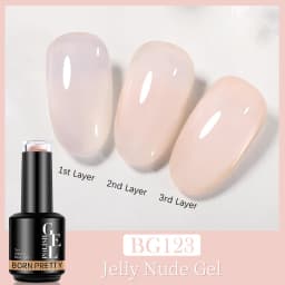 BORN PRETTY Milky Pink Rubber Base Gel Nail Polish Glitter 15ml Semi-Permanent Varnish Soak Off Self Leveling UV LED Gel