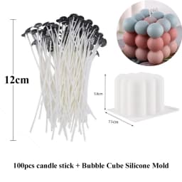 Smokeless Candle Wicks 2.6-20cm Pre-Waxed Cotton Core Wicks with Metal Sustainer Tabs DIY Handmade Candle Making Tools