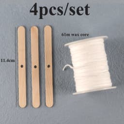 Smokeless Candle Wicks 2.6-20cm Pre-Waxed Cotton Core Wicks with Metal Sustainer Tabs DIY Handmade Candle Making Tools