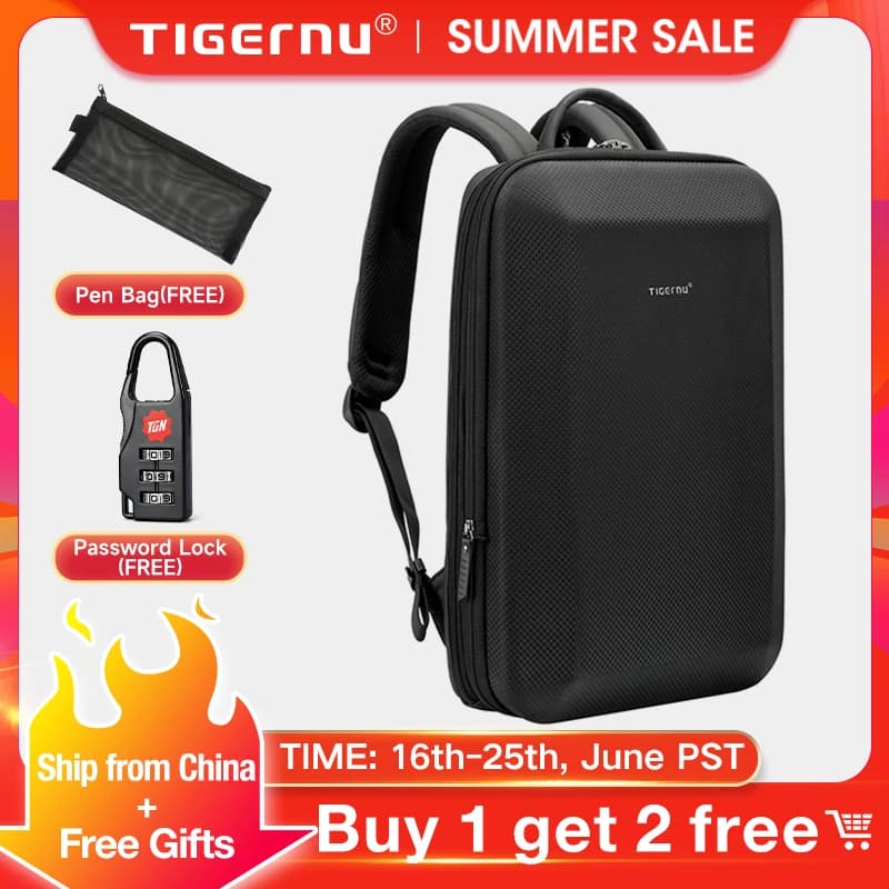 Tigernu Men Backpack 14-15.6inch Laptop Backpack Bag Thin Backpack Anti-theft Bag Male Travel Backpack School Backpacks For Men