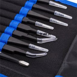 Stainless Steel Precision Antistatic Electrostatic Tweezers Set Maintenance Tools Professional Electronic Tweezers 10pcs