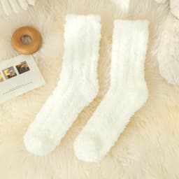 Autumn Winter Coral Velvet Socks Cute Cat Claw Socks For Women Children Girls Middle Tube Thickened Sleep Socks Home Floor Socks