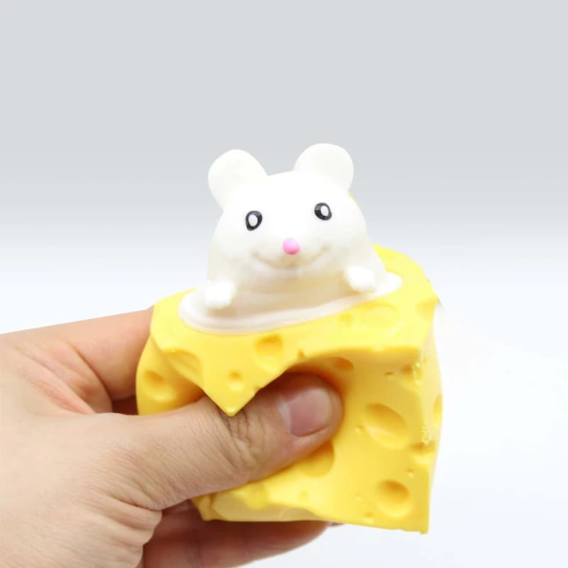 Pop Up Funny Mouse And Cheese Block Squeeze Anti Stress Toy Hide And Seek Figures Stress Relief Fidget Toys For Kids Adult