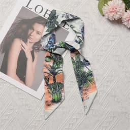 Fashion Skinny Scarf Women Luxury Brand Twill Printing Tie Bag Handle Ribbon Hair Band Women's Headscarf New Design Silk Scarves