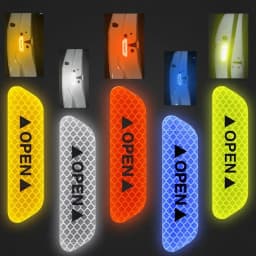 4PCS Car Universal Door Open Reflective Strips Warning Stickers Safety Mark Warning Reflective Auto Exterior Interior Reflector