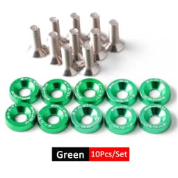 1Set Billet Aluminum Fender Bumper Washer Bolt Engine Bay Screw Dress Up Kit JDM M6x20mm Bolts