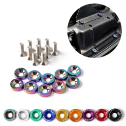 1Set Billet Aluminum Fender Bumper Washer Bolt Engine Bay Screw Dress Up Kit JDM M6x20mm Bolts