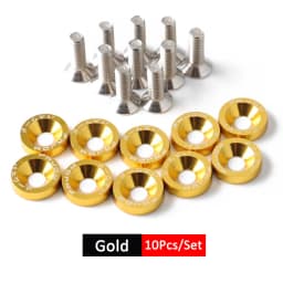 1Set Billet Aluminum Fender Bumper Washer Bolt Engine Bay Screw Dress Up Kit JDM M6x20mm Bolts