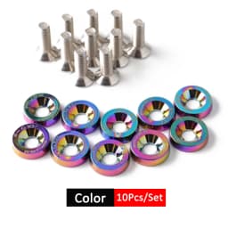 1Set Billet Aluminum Fender Bumper Washer Bolt Engine Bay Screw Dress Up Kit JDM M6x20mm Bolts