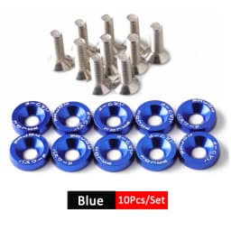 1Set Billet Aluminum Fender Bumper Washer Bolt Engine Bay Screw Dress Up Kit JDM M6x20mm Bolts