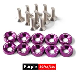 1Set Billet Aluminum Fender Bumper Washer Bolt Engine Bay Screw Dress Up Kit JDM M6x20mm Bolts