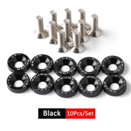 1Set Billet Aluminum Fender Bumper Washer Bolt Engine Bay Screw Dress Up Kit JDM M6x20mm Bolts