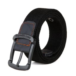 3.5cm Outdoor Canvas Men's Belt Solid Color Black and Red Striped Woven Alloy Pin Buckle Sports Overalls Belt for Men Wholesale
