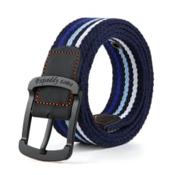 3.5cm Outdoor Canvas Men's Belt Solid Color Black and Red Striped Woven Alloy Pin Buckle Sports Overalls Belt for Men Wholesale