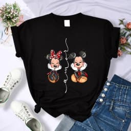 90s Y2k Mickey Print T-shirts for Women Fashion Minnie Mouse T Shirt Streetwear Female Clothes Kawaii Disney Tshirt