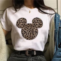 90s Y2k Mickey Print T-shirts for Women Fashion Minnie Mouse T Shirt Streetwear Female Clothes Kawaii Disney Tshirt