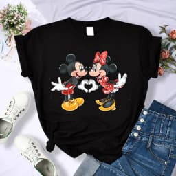 90s Y2k Mickey Print T-shirts for Women Fashion Minnie Mouse T Shirt Streetwear Female Clothes Kawaii Disney Tshirt