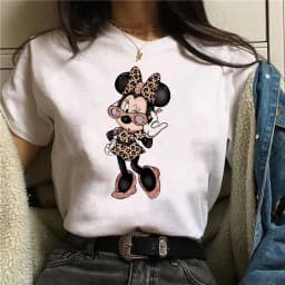 90s Y2k Mickey Print T-shirts for Women Fashion Minnie Mouse T Shirt Streetwear Female Clothes Kawaii Disney Tshirt