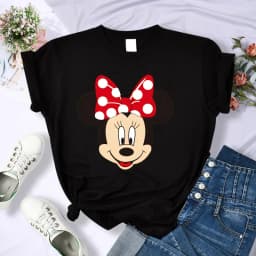 90s Y2k Mickey Print T-shirts for Women Fashion Minnie Mouse T Shirt Streetwear Female Clothes Kawaii Disney Tshirt