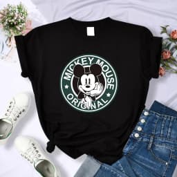 90s Y2k Mickey Print T-shirts for Women Fashion Minnie Mouse T Shirt Streetwear Female Clothes Kawaii Disney Tshirt