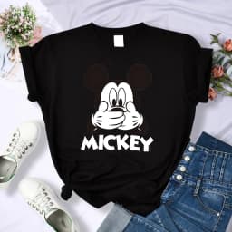 90s Y2k Mickey Print T-shirts for Women Fashion Minnie Mouse T Shirt Streetwear Female Clothes Kawaii Disney Tshirt