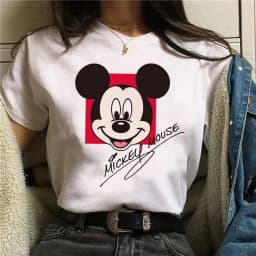 90s Y2k Mickey Print T-shirts for Women Fashion Minnie Mouse T Shirt Streetwear Female Clothes Kawaii Disney Tshirt