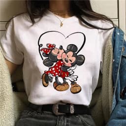 90s Y2k Mickey Print T-shirts for Women Fashion Minnie Mouse T Shirt Streetwear Female Clothes Kawaii Disney Tshirt