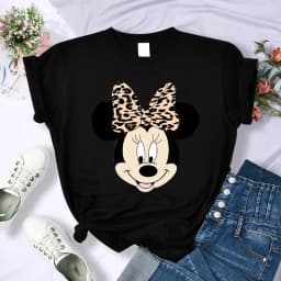 90s Y2k Mickey Print T-shirts for Women Fashion Minnie Mouse T Shirt Streetwear Female Clothes Kawaii Disney Tshirt