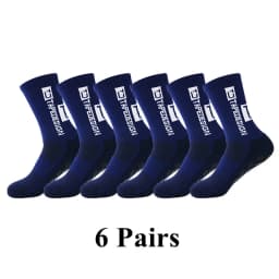 6Pairs/Lot 2023 New ANTI SLIP Tapedesign Football Socks Mid Calf Non-Slip Soccer Sport Cycling Sports Mens Sock EU38-45