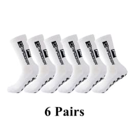 6Pairs/Lot 2023 New ANTI SLIP Tapedesign Football Socks Mid Calf Non-Slip Soccer Sport Cycling Sports Mens Sock EU38-45