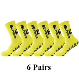 6Pairs/Lot 2023 New ANTI SLIP Tapedesign Football Socks Mid Calf Non-Slip Soccer Sport Cycling Sports Mens Sock EU38-45