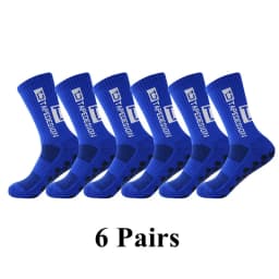 6Pairs/Lot 2023 New ANTI SLIP Tapedesign Football Socks Mid Calf Non-Slip Soccer Sport Cycling Sports Mens Sock EU38-45