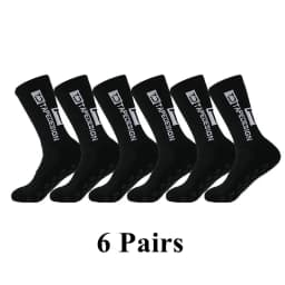 6Pairs/Lot 2023 New ANTI SLIP Tapedesign Football Socks Mid Calf Non-Slip Soccer Sport Cycling Sports Mens Sock EU38-45