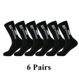 6Pairs/Lot 2023 New ANTI SLIP Tapedesign Football Socks Mid Calf Non-Slip Soccer Sport Cycling Sports Mens Sock EU38-45
