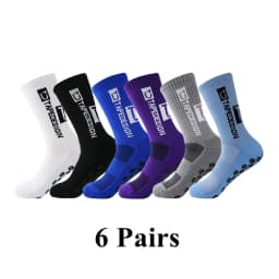 6Pairs/Lot 2023 New ANTI SLIP Tapedesign Football Socks Mid Calf Non-Slip Soccer Sport Cycling Sports Mens Sock EU38-45