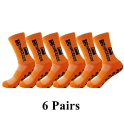 6Pairs/Lot 2023 New ANTI SLIP Tapedesign Football Socks Mid Calf Non-Slip Soccer Sport Cycling Sports Mens Sock EU38-45