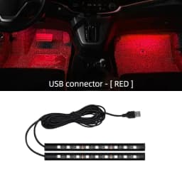 Car Neon Light Foot Light LED Interior Decoration Backlight Cigarette Lighter USB Atmosphere Lamp Vehicle Accessories