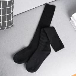 Women Long Socks Cashmere Women Boot Solid Wool Thigh Stocking Skinny Casual Cotton Over Knee-High Fluffy Female Long Knee Sock
