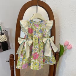 Bear Leader Rose Pink Plaid Bow Dress Elegant Lolita Child Big Girls Midi Dress Children Dresses Teens Party Princess Sundress