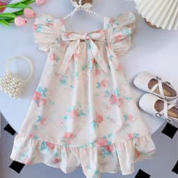 Bear Leader Rose Pink Plaid Bow Dress Elegant Lolita Child Big Girls Midi Dress Children Dresses Teens Party Princess Sundress