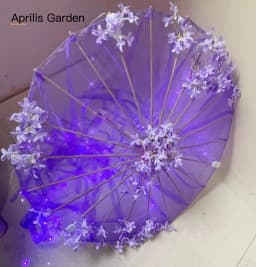 LED Chinese Japan Yarn Silk Cloth Lace Decorative Umbrella Beach Parasol Princess Umbrella Drama White Craft Umbrella Cosplay