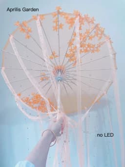 LED Chinese Japan Yarn Silk Cloth Lace Decorative Umbrella Beach Parasol Princess Umbrella Drama White Craft Umbrella Cosplay