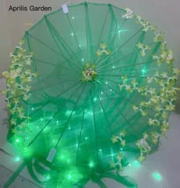 LED Chinese Japan Yarn Silk Cloth Lace Decorative Umbrella Beach Parasol Princess Umbrella Drama White Craft Umbrella Cosplay