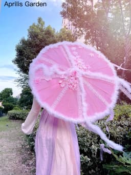 LED Chinese Japan Yarn Silk Cloth Lace Decorative Umbrella Beach Parasol Princess Umbrella Drama White Craft Umbrella Cosplay