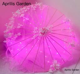 LED Chinese Japan Yarn Silk Cloth Lace Decorative Umbrella Beach Parasol Princess Umbrella Drama White Craft Umbrella Cosplay