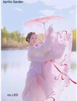 LED Chinese Japan Yarn Silk Cloth Lace Decorative Umbrella Beach Parasol Princess Umbrella Drama White Craft Umbrella Cosplay